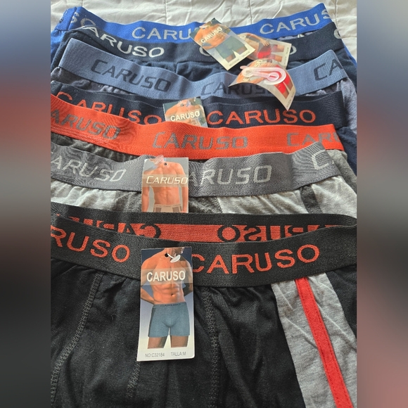 Caruso Men's Boxer Briefs - Black, Gray, Blue, Red Size M Pack Of 5 - Picture 2 of 2